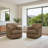 Fazio Genuine Leather Swivel Barrel Chair-512458440