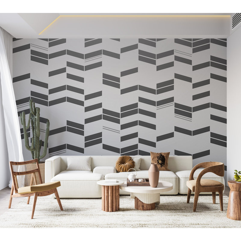 Murale abstraite pelez et collez - Structures simples, L 82 po x l 115 po