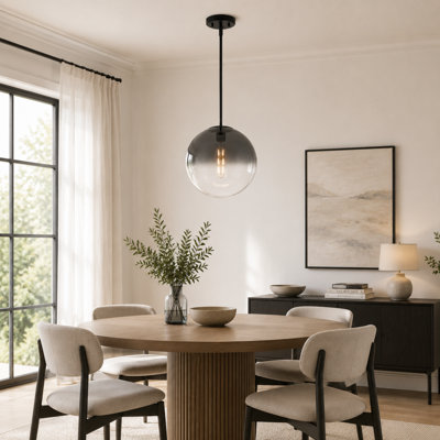 12" Glass Pendant Light