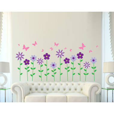 Flowers and Butterfly Wall Sticker