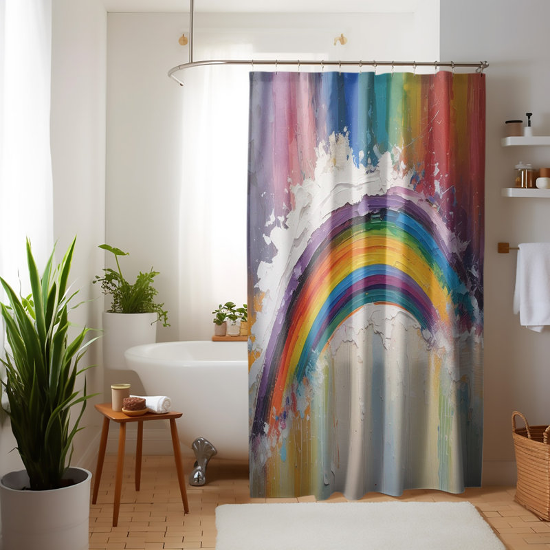 Marquart Abstract Shower Curtain with Liner Included