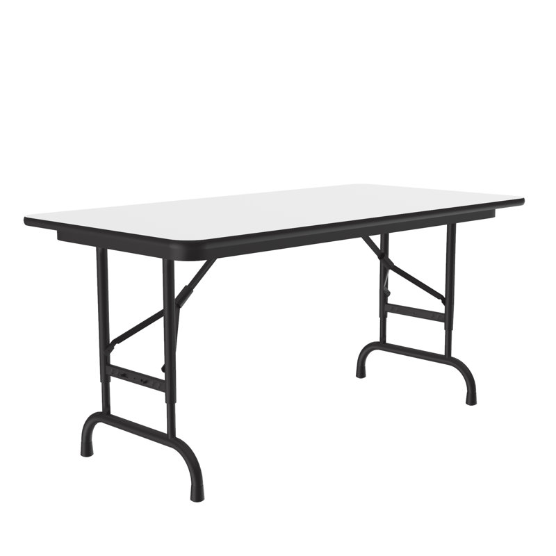 Table pliante rectangulaire réglable, H 32 po x L 72 po x P 24 po, Blanc