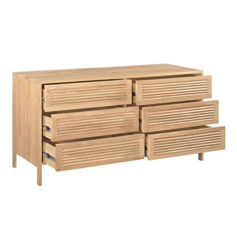 Commode à 6 tiroirs en bois Marika