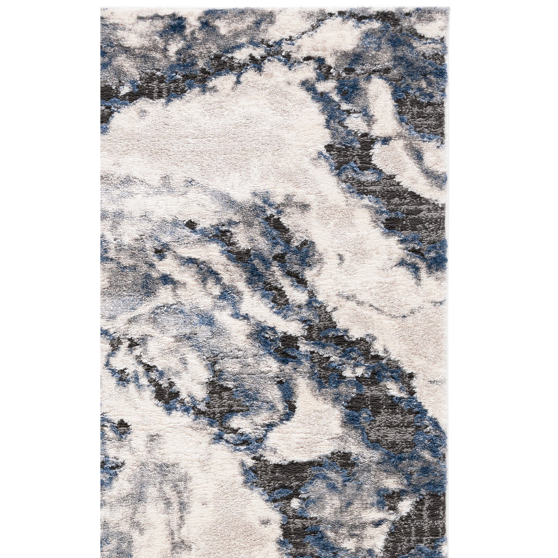 Tapis Dixil 104 ivoire / bleu, Rectangle 9 pi x 12 pi