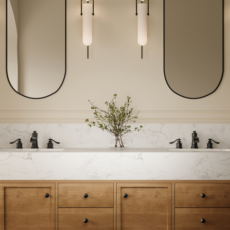 Robinet de lavabo de salle de bain SoftStream Waterfall, Noir mat