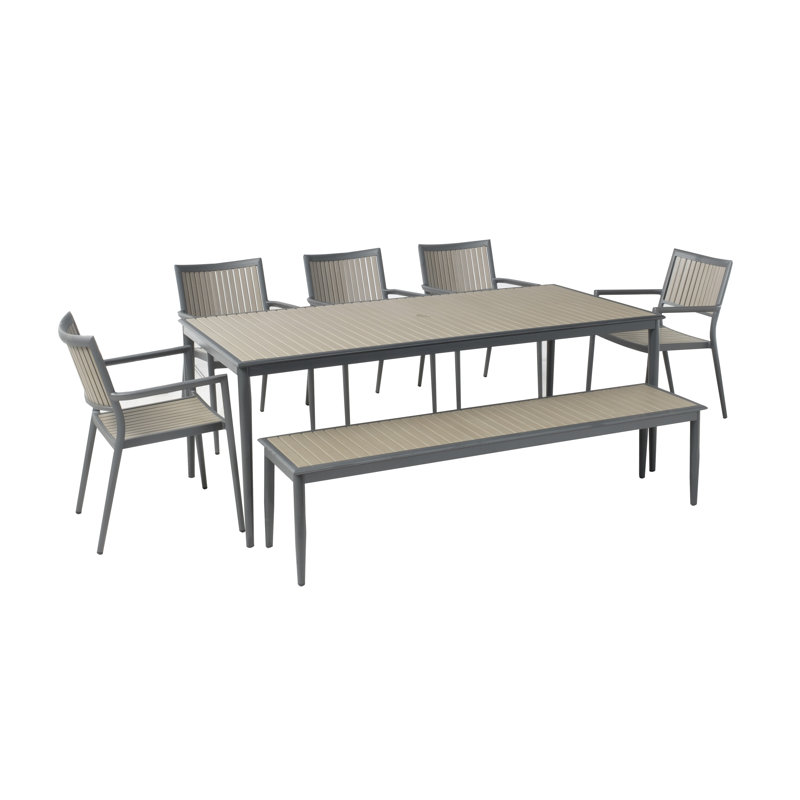 Genevieve Rectangular 78'' Long Dining Set, 5