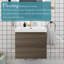 Meuble-lavabo simple avec plateau en résine Teriann-101831964