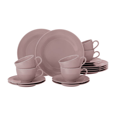 Beat 18 Piece Bone China Dinnerware Set, Service for 6