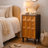 Asante Geometric Panel Single-door Accent Chest With Solid Wood Legs, Mid-century Style