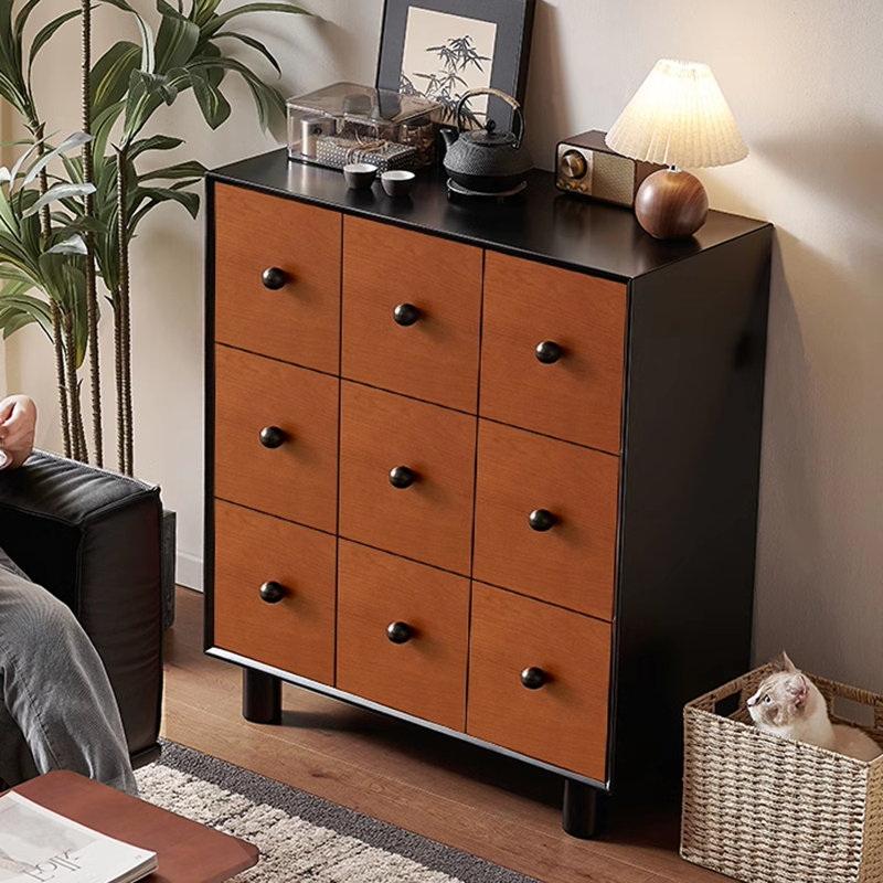 Commode d'appoint 9 tiroirs en bois massif