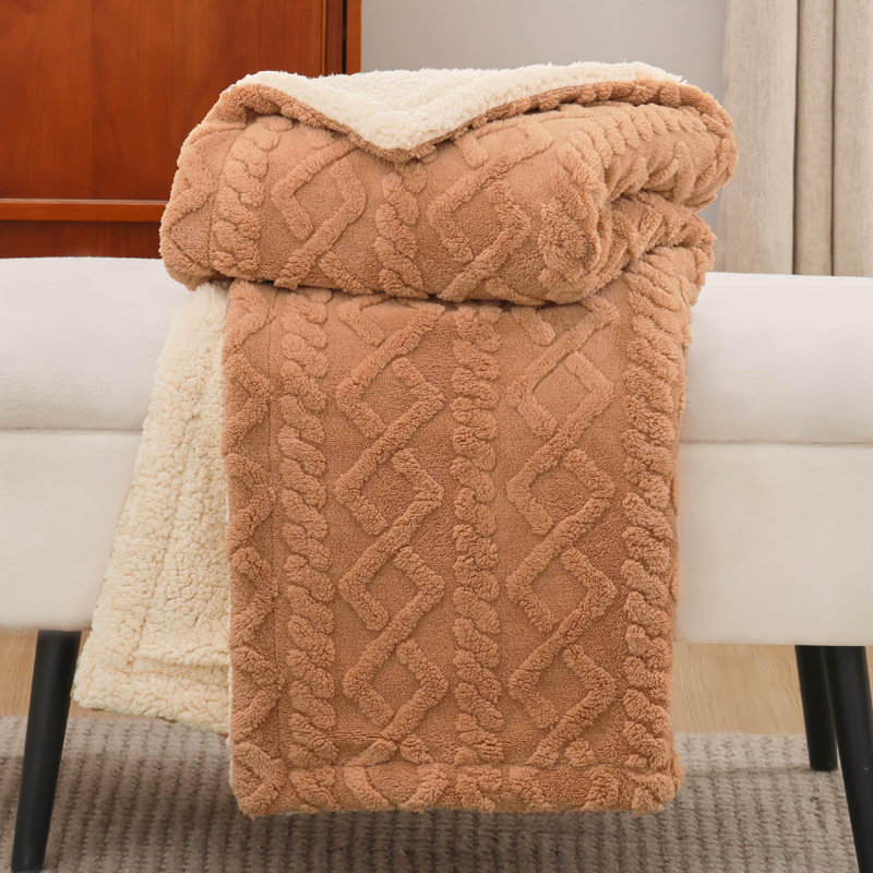 Couvre-lit en sherpa pour lit - douillette douce et douillette, couverture chaude en molleton épais pour l'hiver GentleSoft ™ ️