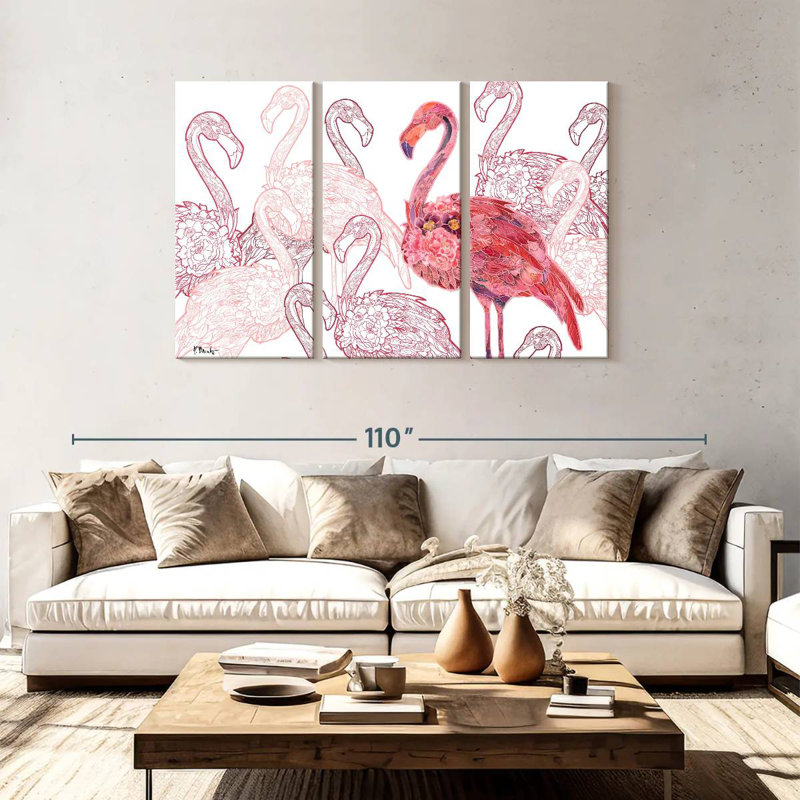 Flamant rose Brampt, H 48 po x l 74 po