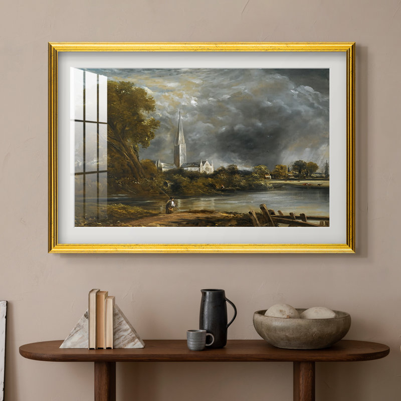Cathédrale de Salisbury vue des prairies, vers 1831 - John Constable - Estampe encadrée sur mesure, 16x22 INNER SIZE