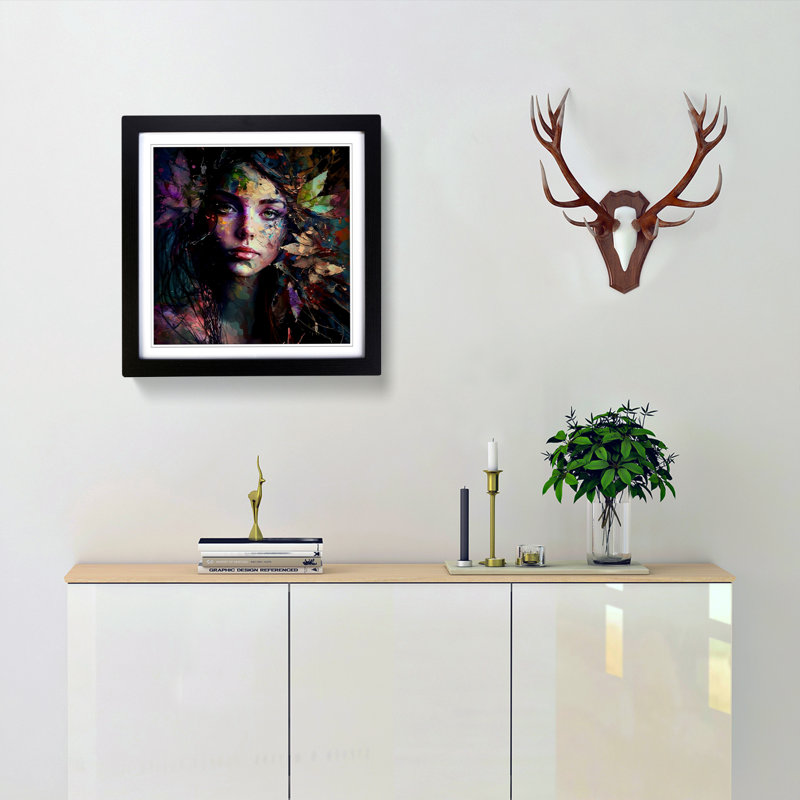 Single Picture Frame Print on Wood, Black