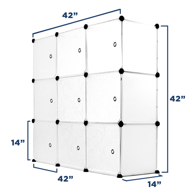 Mount-It! Modular Plastic Cube Storage Organizer - 9 Cubes