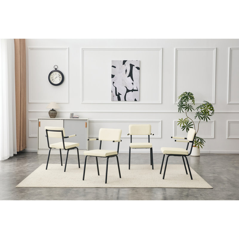 Chaises de salle à manger rembourrées modernes, cuir de qualité supérieure, conception peu encombrante pour la maison