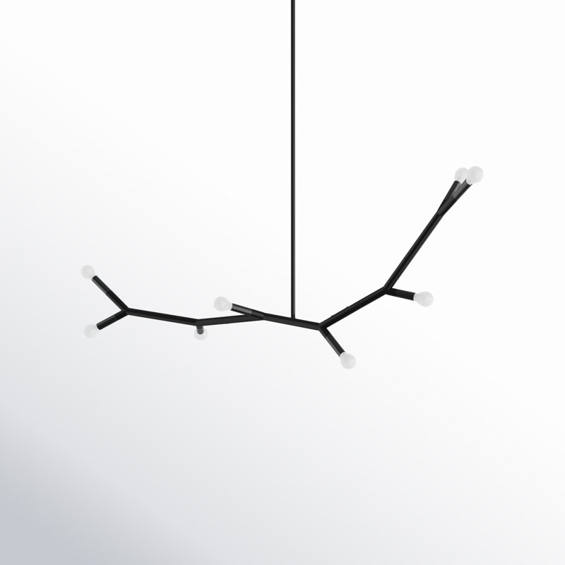 Lustre linéaire à 8 lumières Raela, Noir mat
