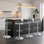 Ensemble de 4 tabourets de bar transparents, tabourets de bar pivotants en acrylique transparents, tabourets de comptoir à hauteur réglable, chaises de bar modernes pour la cuisine, la salle à manger, argent