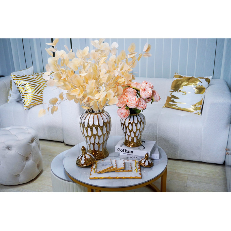 Jamesyn Ceramic Decorative Urns & Jars, 17.5" H x 8.5" W x 8.5" D