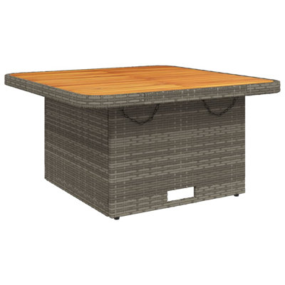 Hokku Designs Patio Table Poly Rattan And Acacia Wood