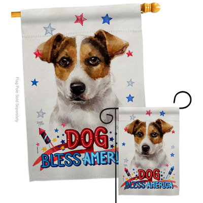 Drapeau de jardin Patriotic Russell Terrier