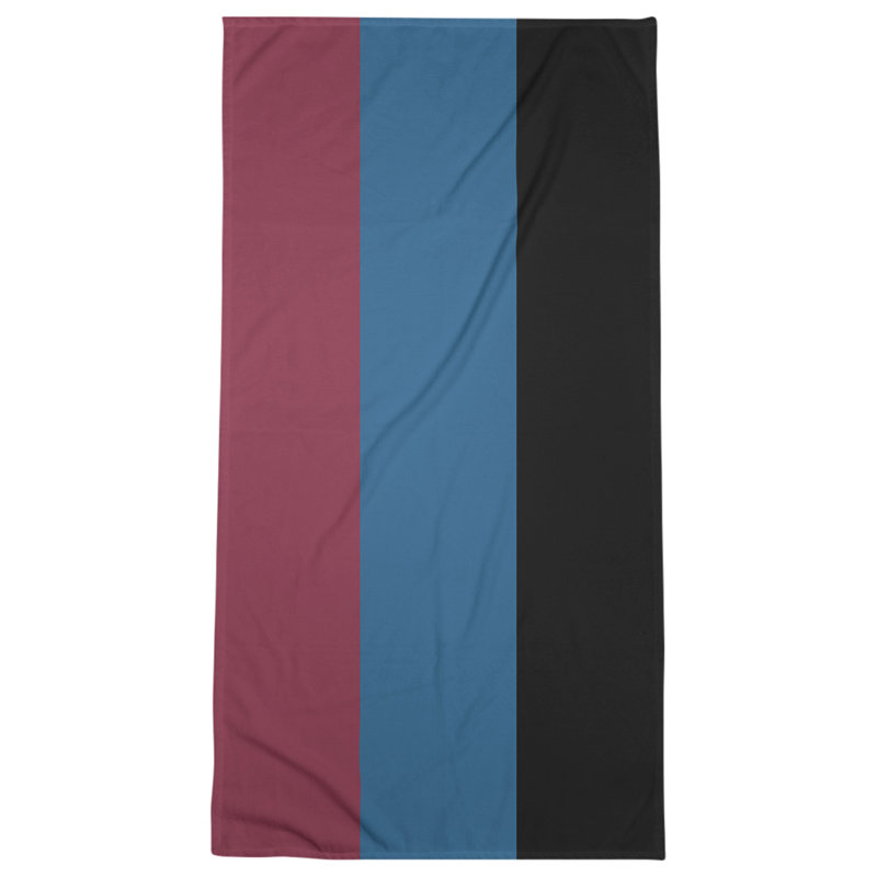 Columbus Lightweight Beach Towel, Microfiber, Burgundy/Blue/Black