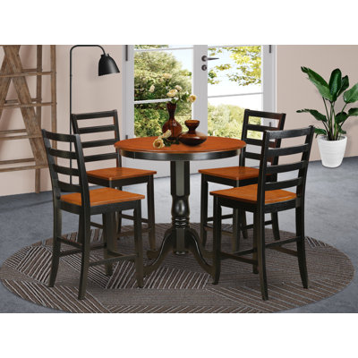 Speights Counter Height Rubberwood Solid Wood Dining Set by Charlton Home