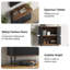 Buffet de 31 po de largeur avec rangement, armoire de rangement cannelée à bord arrondi et portes coulissantes, bar, console d'appoint avec crédence pour la vie, la cuisine, le couloir-234884790