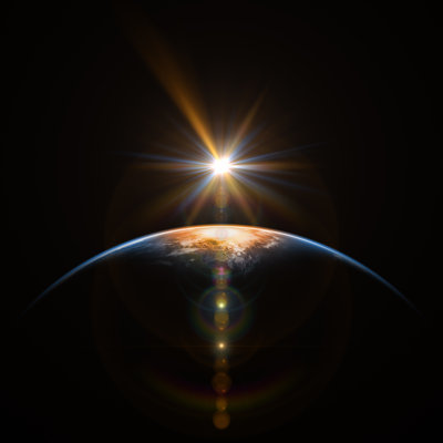 Earth And Sun - Wrapped Canvas Print