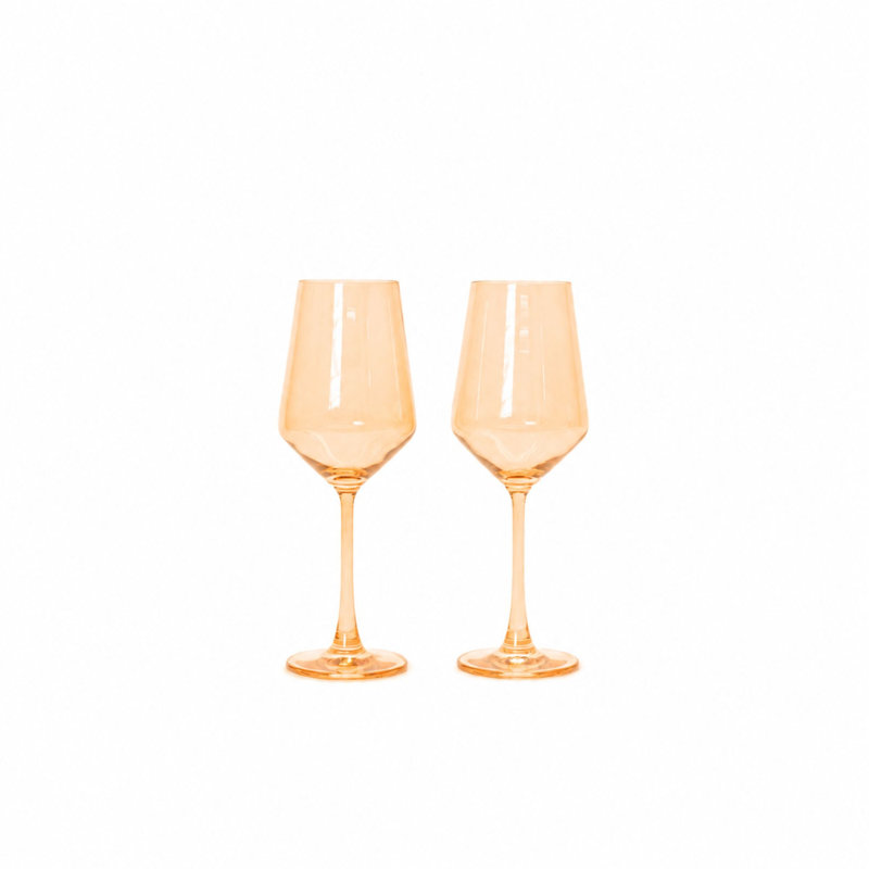 Verre à vin de couleur crème - Ensemble de 2 - Verre à pied