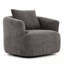Fauteuil demi-tonneau pivotant rembourré avec coussin décoratif-200430919