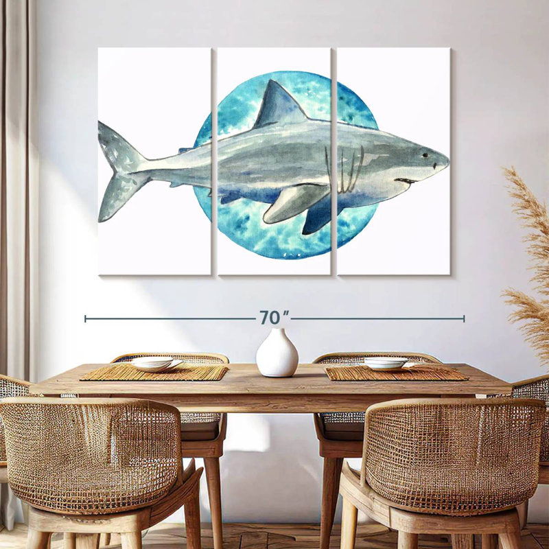 Watercolor Shark, 42" H x 65" W