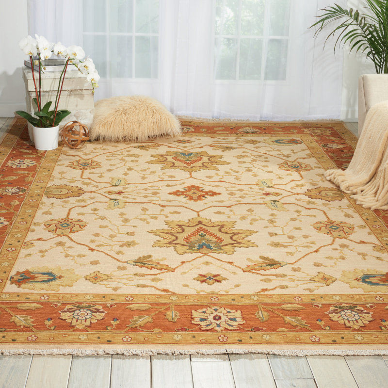 Tapis oriental en laine tissé à la main Burnham, Rectangle 7 pi 10 po x 9 pi 10 po