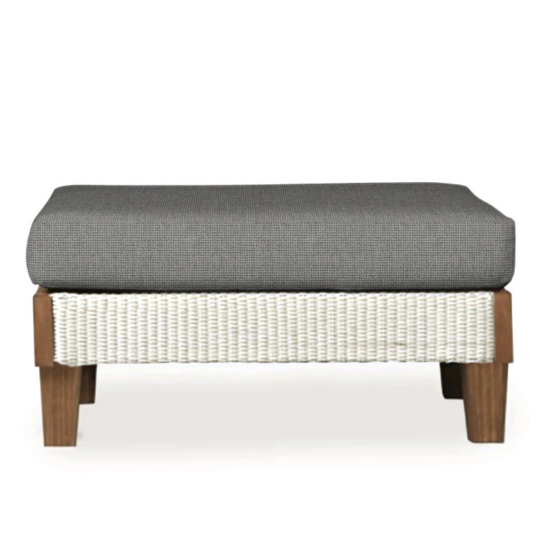 Catalina Outdoor Ottoman, Consider Indigo, Antique White