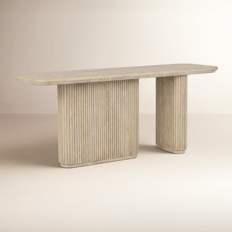 Vander 72'' W Solid Wood Console Table, Cream Washed