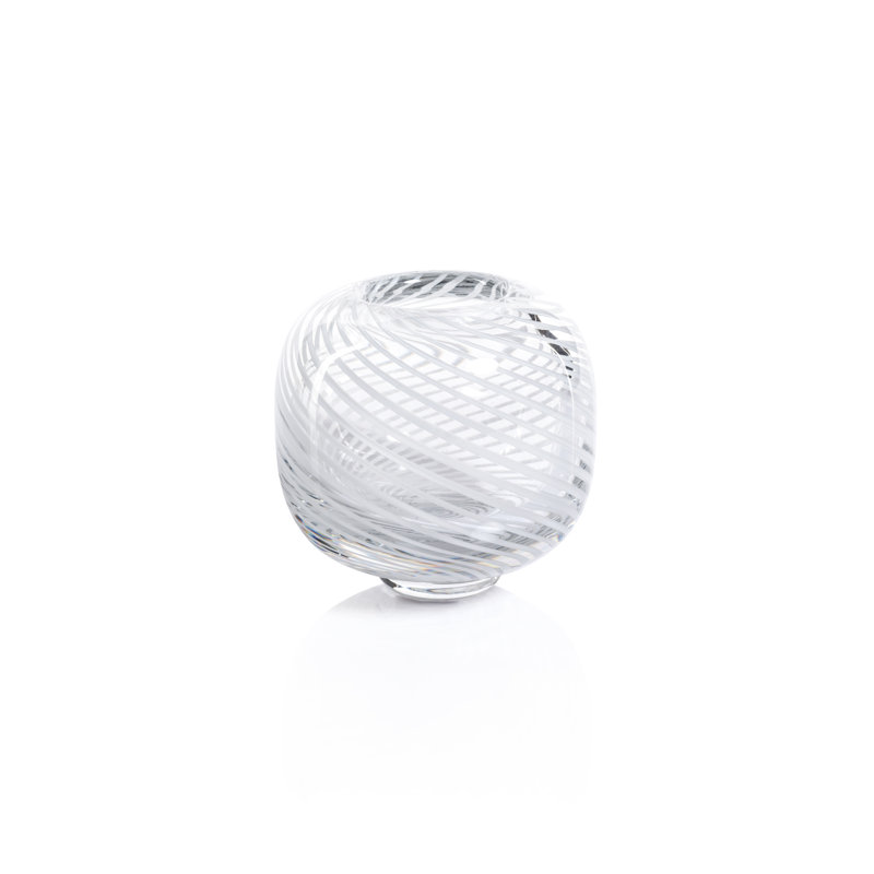 Johntell Glass Table Vase, White/Clear