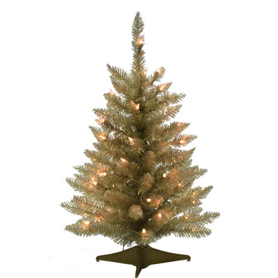 2' H Lighted Artificial Pine Christmas Tree