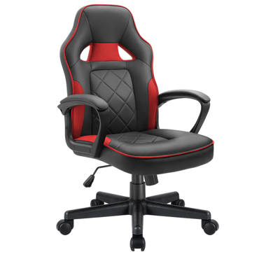 Reclining Ergonomic Faux Leather PC & Racing Gaming Chair with Fireproof Certification Inbox Zero Color: Black/Gray