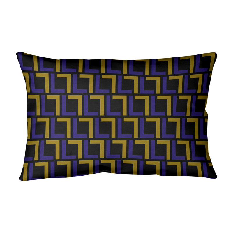 Housse de coussin rectangulaire et insert Baltimore Football Luxury, Polyester filé, Mauve/ or métallique / noir
