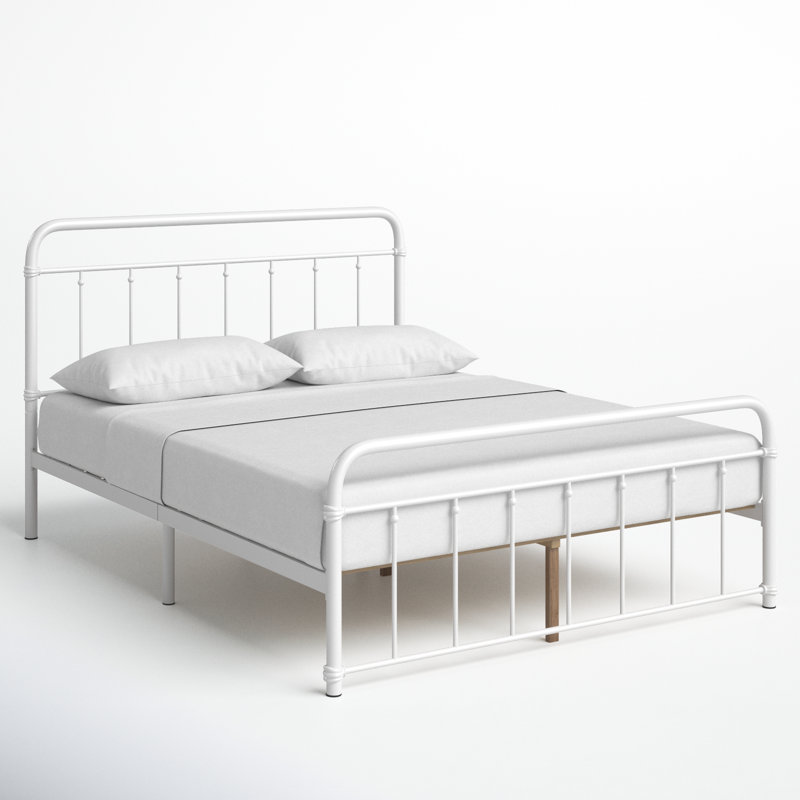 Aldiana Metal Slat Bed, King, White
