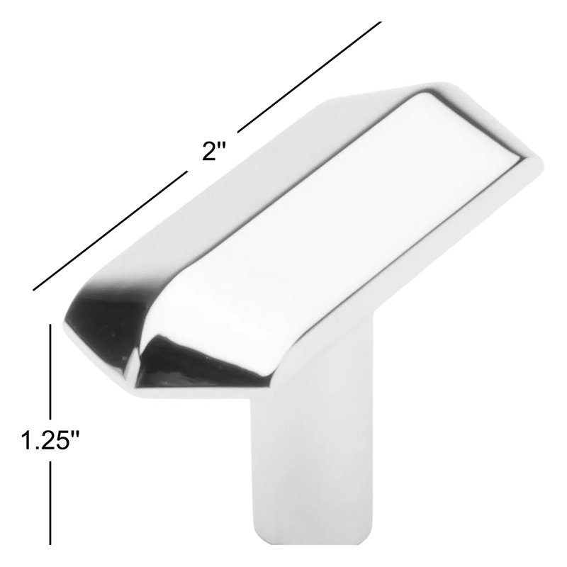 Eternity 2" Length T Knob, Polished Chrome