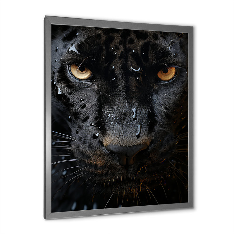 «Black Black Panther», reproduction abstraite sur toile, H 20 po x l 12 po x P 1 po, Cadre photo argenté