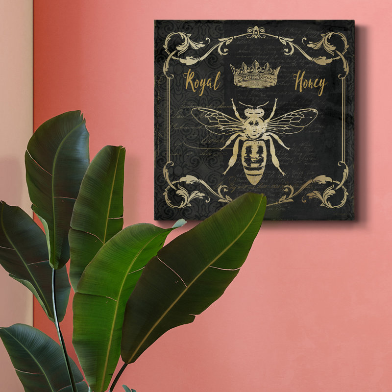 Royal Honey Bee I - impression sur toile tendue, H 16 po x l 16 po x P 1 po