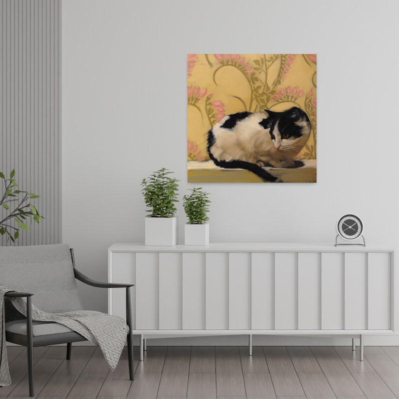 Art de chat contemporain Freesia Fran, H 24 po x l 24 po