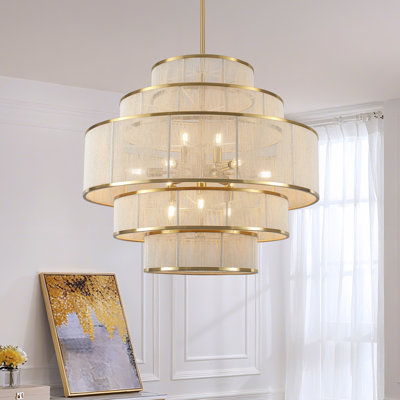 Lustre tambour 12 lumières 5 niveaux Boho
