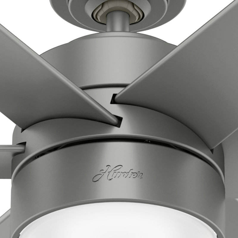 Ventilateur de plafond standard à 6 pales de 72 po avec commande murale et ensemble d'éclairage inclus Solaria, Argenté mat