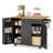 Solid Wood Top Kitchen Island Cart with Drop Leaf,  Locking Wheels, Large Drawers, Storage Cabinet, Towel Rack & External Spice Rack-1604599287