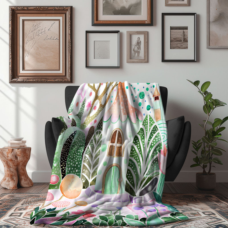 Jeté caché 1 pièce Sherpa Blan Hidden Haven, L 50 po x L 60 po