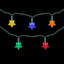 20-Count Multi-Coloured LED Star Christmas Light Set, 4.5Ft Green Wire