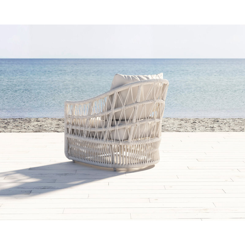 Dana Rope Club Chair, Linen Canvas Sunbrella® Canvas